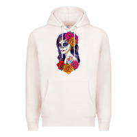 Pale Pink sugar skull girl Premium Hoodie - RanaPortraitStore