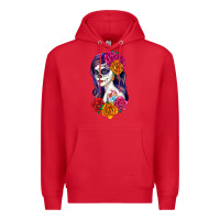 Red sugar skull girl Premium Hoodie - RanaPortraitStore