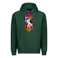 Sports Green sugar skull girl Premium Hoodie - RanaPortraitStore
