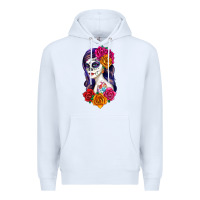 White sugar skull girl Premium Hoodie - RanaPortraitStore