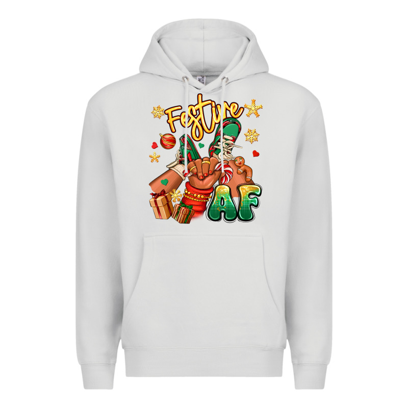 Festive Af Christmas Black Kid Sneakers Premium Hoodie by RanaPortraitStore | Teevron