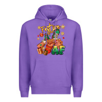 Purple festive af christmas black kid sneakers Premium Hoodie - RanaPortraitStore