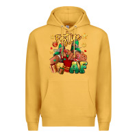 Mustard festive af christmas black girl children sneakers Premium Hoodie - RanaPortraitStore