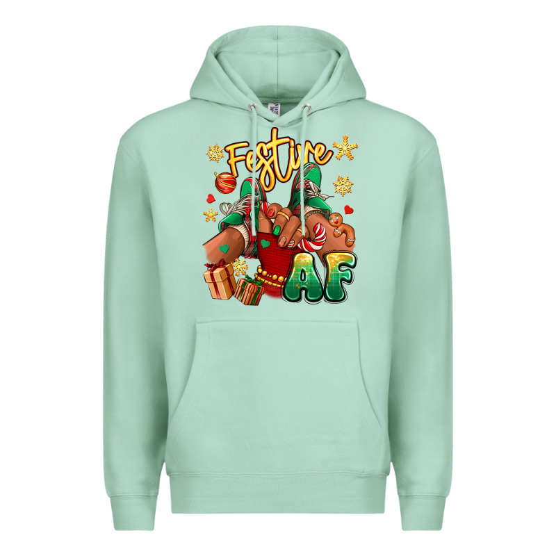 Festive Af Christmas Black Girl Children Sneakers Premium Hoodie by RanaPortraitStore | Teevron