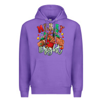 Purple merry and bright black kid sneakers Premium Hoodie - RanaPortraitStore