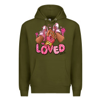 Army Green loved valentine's day afro girl sneakers Premium Hoodie - RanaPortraitStore