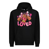 Black loved valentine's day afro girl sneakers Premium Hoodie - RanaPortraitStore
