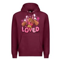 Burgundy loved valentine's day afro girl sneakers Premium Hoodie - RanaPortraitStore