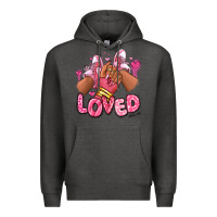 Charcoal Heather loved valentine's day afro girl sneakers Premium Hoodie - RanaPortraitStore