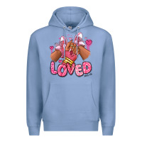 Colony Blue loved valentine's day afro girl sneakers Premium Hoodie - RanaPortraitStore