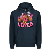 Navy loved valentine's day afro girl sneakers Premium Hoodie - RanaPortraitStore