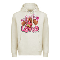 Oatmeal Heather loved valentine's day afro girl sneakers Premium Hoodie - RanaPortraitStore