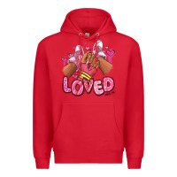 Loved Valentine's Day Afro Girl Sneakers Premium Hoodie | Teevron