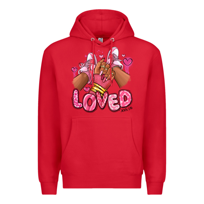 Loved Valentine's Day Afro Girl Sneakers Premium Hoodie by RanaPortraitStore | Teevron