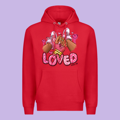 Premium Hoodie loved valentine's day afro girl sneakers