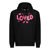 Black loved valentines day Premium Hoodie - RanaPortraitStore