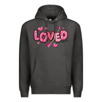 Charcoal Heather loved valentines day Premium Hoodie - RanaPortraitStore