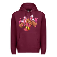 Burgundy valentines day afro girl sneakers Premium Hoodie - RanaPortraitStore