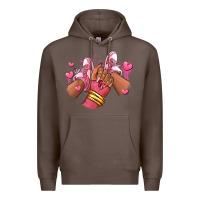 Coffee valentines day afro girl sneakers Premium Hoodie - RanaPortraitStore