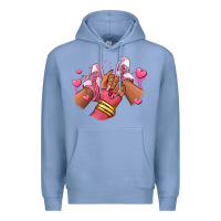 Colony Blue valentines day afro girl sneakers Premium Hoodie - RanaPortraitStore