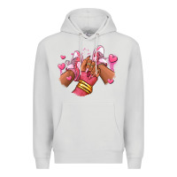 Dove Grey valentines day afro girl sneakers Premium Hoodie - RanaPortraitStore