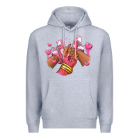 Heather Grey valentines day afro girl sneakers Premium Hoodie - RanaPortraitStore