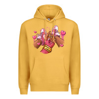 Mustard valentines day afro girl sneakers Premium Hoodie - RanaPortraitStore