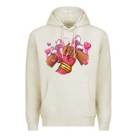 Oatmeal Heather valentines day afro girl sneakers Premium Hoodie - RanaPortraitStore