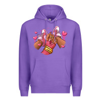 Purple valentines day afro girl sneakers Premium Hoodie - RanaPortraitStore
