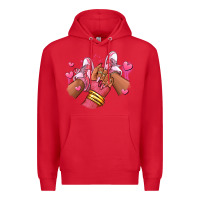 Red valentines day afro girl sneakers Premium Hoodie - RanaPortraitStore