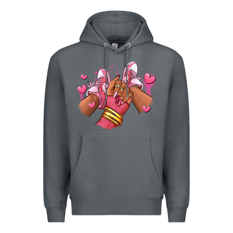 Valentines Day Afro Girl Sneakers Premium Hoodie by RanaPortraitStore | Teevron
