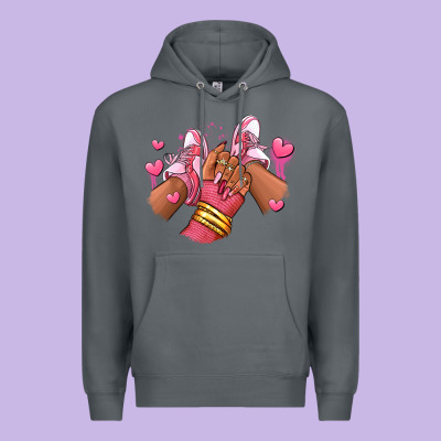 Premium Hoodie valentines day afro girl sneakers