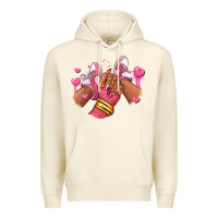 Sandshell valentines day afro girl sneakers Premium Hoodie - RanaPortraitStore