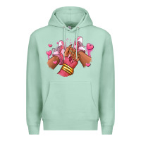 Seafoam valentines day afro girl sneakers Premium Hoodie - RanaPortraitStore