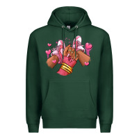 Sports Green valentines day afro girl sneakers Premium Hoodie - RanaPortraitStore