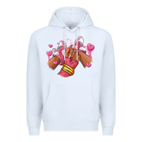 White valentines day afro girl sneakers Premium Hoodie - RanaPortraitStore
