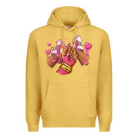 Antique Gold valentines day afro girl sneakers Premium Hoodie - RanaPortraitStore