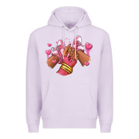 Lilac valentines day afro girl sneakers Premium Hoodie - RanaPortraitStore