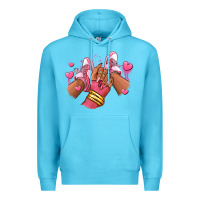 Valentines Day Afro Girl Sneakers Premium Hoodie | Teevron
