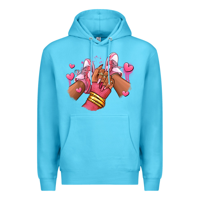 Valentines Day Afro Girl Sneakers Premium Hoodie by RanaPortraitStore | Teevron