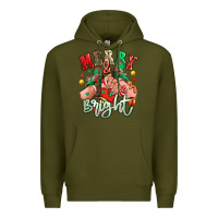 Army Green merry and bright caucasian girl sneakers Premium Hoodie - RanaPortraitStore