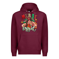 Burgundy merry and bright caucasian girl sneakers Premium Hoodie - RanaPortraitStore
