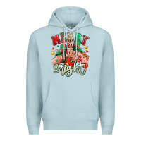 Blue Mist merry and bright caucasian girl sneakers Premium Hoodie - RanaPortraitStore