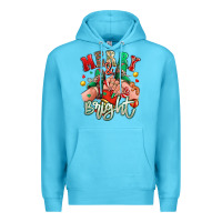 Ocean Blue merry and bright caucasian girl sneakers Premium Hoodie - RanaPortraitStore