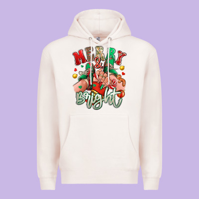 Premium Hoodie merry and bright caucasian girl sneakers