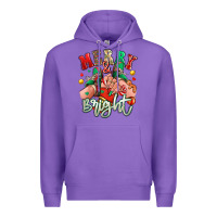 Purple merry and bright caucasian girl sneakers Premium Hoodie - RanaPortraitStore