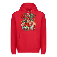 Red merry and bright caucasian girl sneakers Premium Hoodie - RanaPortraitStore