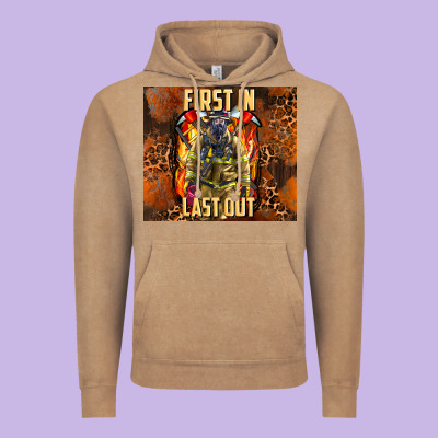 First In Last Out Firefighter Vintage Hoodie Designed By Adodesignshop