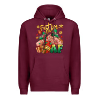 Burgundy festive af christmas caucasian girl sneakers Premium Hoodie - RanaPortraitStore