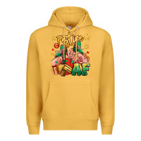 Mustard festive af christmas caucasian girl sneakers Premium Hoodie - RanaPortraitStore